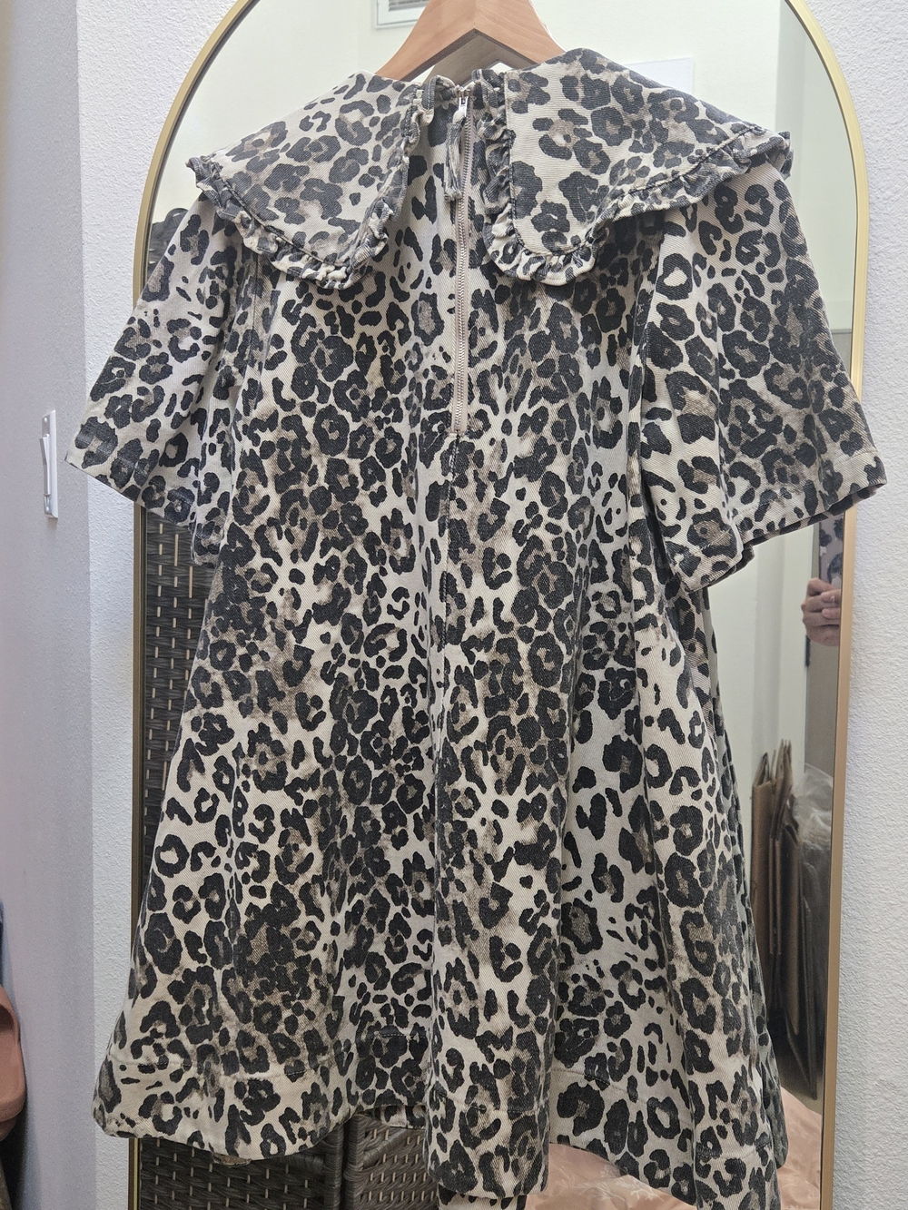 MABLE Cream and Black Leopard Print Mini Dress - Picture 10 of 11